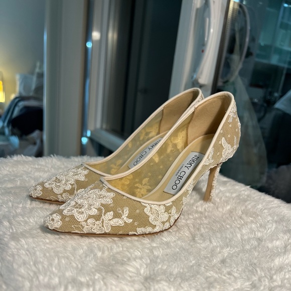 Jimmy Choo Romy 85 Lace Pumps - Picture 5 of 8